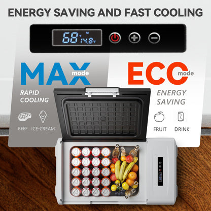 EKOJUCE Portable 12V Refrigerator, 17 Quart Compressor Electric Cooler, 12V Fridge -4℉-68℉, Portable Freezer for Camping, RV, Outdoor