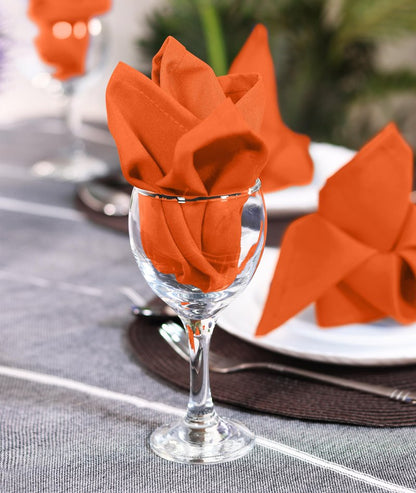 Utopia Home Orange Cloth Napkins (12 Pack, 17x17 Inches), Ideal Dinner Napkins for Halloween, Thanksgiving, Party, Wedding and Lunch/Dinner
