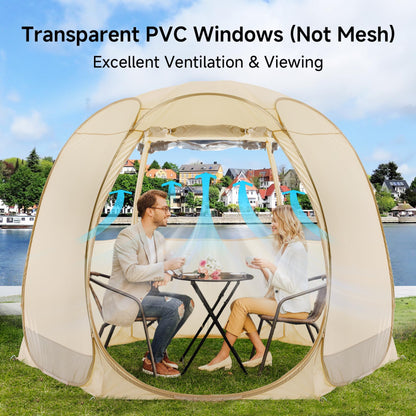 Alvantor® Pop Up Screen House Tent, UPF 50+ and Windproof Dome Outdoor Canopy Tent with Roll Up Zipped Door Privacy Gazebo, Sun Shelter Compact & Lightweight for Party Camping Fishing Picnic