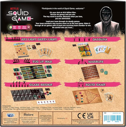 Mixlore | Squid Game | Board Game | Ages 16+ | 3-6 Players | 45 Minutes Playing Time