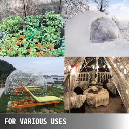 CZGBRO 12FT Garden Dome House, Outdoor Clear Dome Tent Shelter Geodesic Dome 5-7 Person for Backyard Patios, Canopy Gazebos Screen House Room Lean to Greenhouse