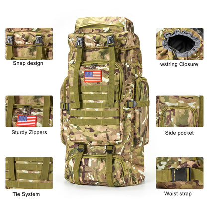 Skywod,Survival Gear Professional Kit and Large Camping Backpack,First Aid Kit for Adventure Outdoor Hiking Accessories (Outdoor camo)