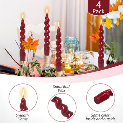 Red Taper Candles Short Candlesticks, 7.5inch Unscented Candle Sticks Dinner Candles for Wedding Centerpiece Home Table Mother's Day Housewarming Party,4 Pack