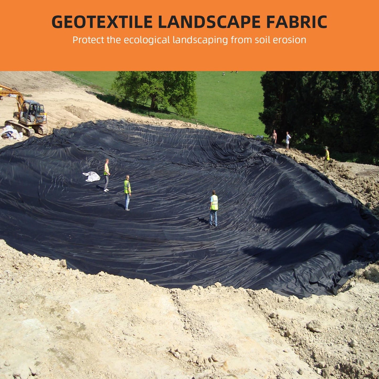 GarveeHome 6oz Geotextile Fabric 6ft x 300ft, 350N Strength for Driveway & Road Base Under Concrete, Erosion Control, French Drain, PP Non-Woven Stabilization Fabric