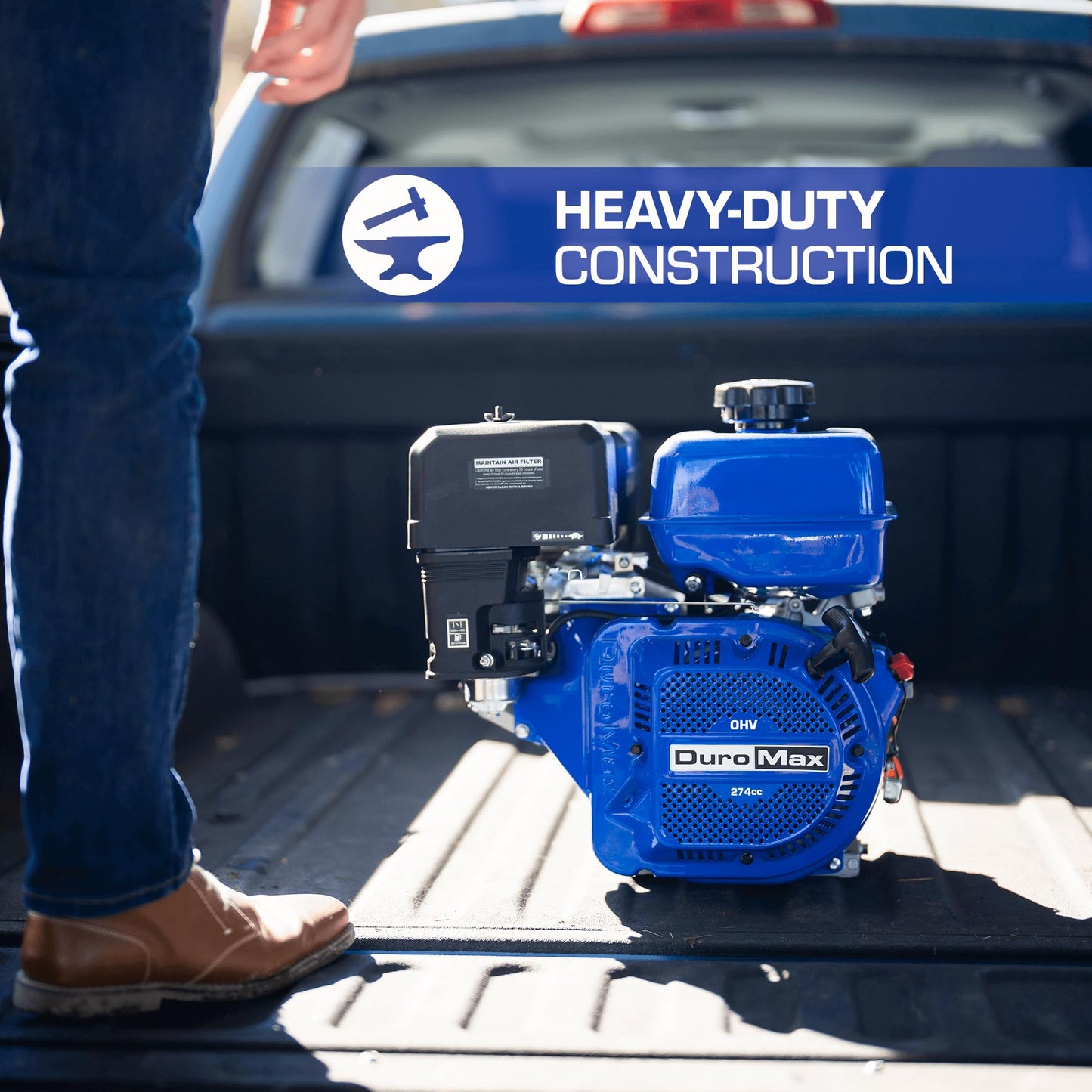 DuroMax XP9HP 274cc 25mm Horizontal Shaft Recoil Start Gas Powered Multi-Use Engine