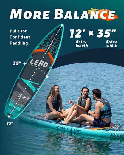 iTAOSTAR Lead 12' × 35" Inflatable Stand Up Paddle Board with Seat, Extra Wide SUP Board with 5 Fins Stable Design for Adults, Youth, All Skill Levels, Lakes, Oceans & Fishing