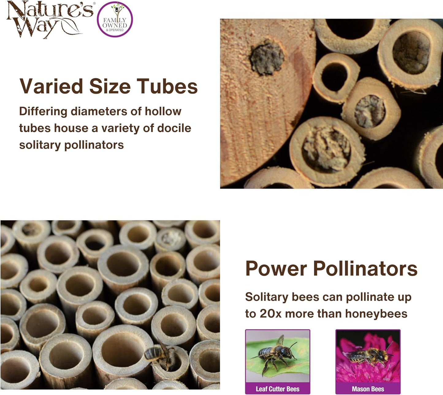 Nature's Way | PWH1-C Teal Bee House - Durable Habitat for Pollinators, Eco-Friendly Design