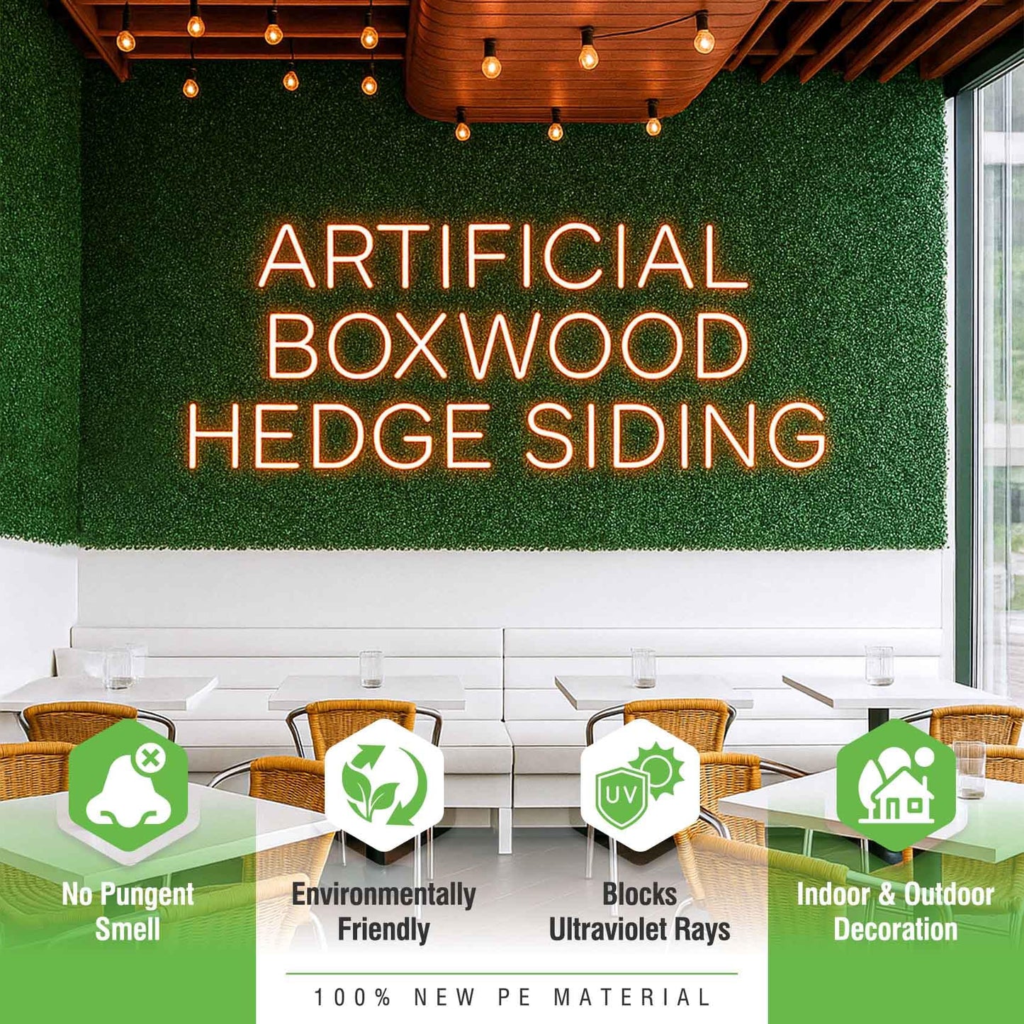 KASZOO 24 Pack 20"x20" Grass Wall Panels - Artificial Boxwood Panels for Greenery Wall Backdrop, Faux Greenery for Indoor Outdoor Decor, Garden Fence, Wedding, Privacy Screen, 66 Sq. Ft. Coverage