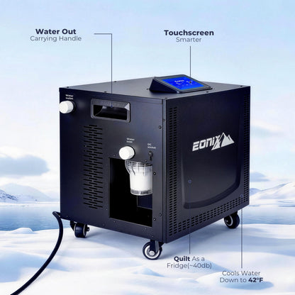 Upgraded Cold Plunge Chiller 1/3 HP, Professional Ice Bath Water Chiller for Cold Plunge Tubs, Built-in Filter & Pump, Insulated Hoses, Powerful Cooling for Cold Therapy Recovery & Home Use (1/3 HP)
