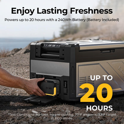 BougeRV 41 Quart Rocky V3.0 12 Volt Portable Refrigerator with 240Wh Battery, Dual Zone Car Fridge Freezer, APP Control, Compressor Cooler for Overlanding, Camping, Travel, RV, Truck(2026 New Model)