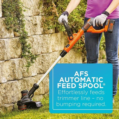 BLACK+DECKER 40V Max Cordless Sweeper & String Trimmer - Battery & Charger Included | Efficient Lawn Care