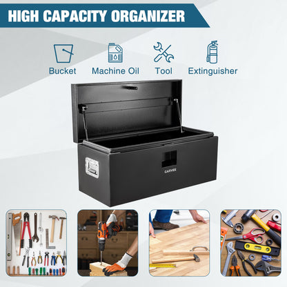 Garvee Black Steel Truck Bed Tool Box, Trailer Tongue Box, Truck Storage Organizer Tool Chest For Truck Bed, RV, Trailer (Black-36)