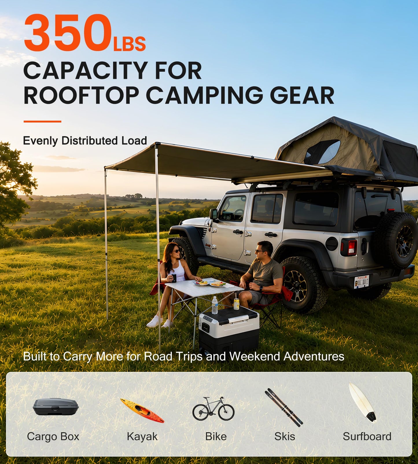 Snailfly 3PCS Roof Rack Cross Bars Fit for Jeep Wrangler JK JL Gladiator JT 2007-2026 Hard Top, 350lbs Lockable CrossBars Cargo Carrier, Rooftop Accessories for Tent Bike Kayak Skis