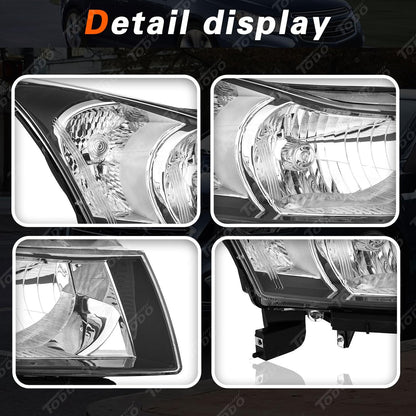 TODO Headlights Assembly Compatible with 2011-2015 Chevy Cruze Diesel Headlight Assemblies Headlamp Driver Left & Passenger Right Side