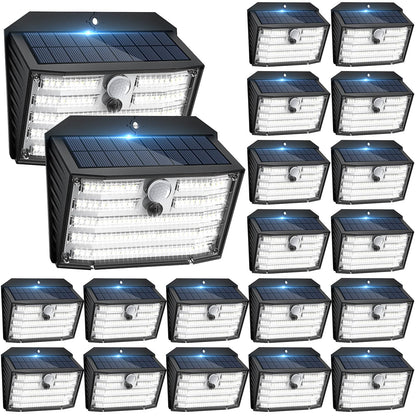 [20 Packs] Solar Motion Lights Outdoor, Ultra Bright Solar Fence Lights with Motion Sensor, IP65 Waterproof Security Light 3 Modes, 270° Lighting Angle, Wall Lights for Deck Patio Fence Garage Door