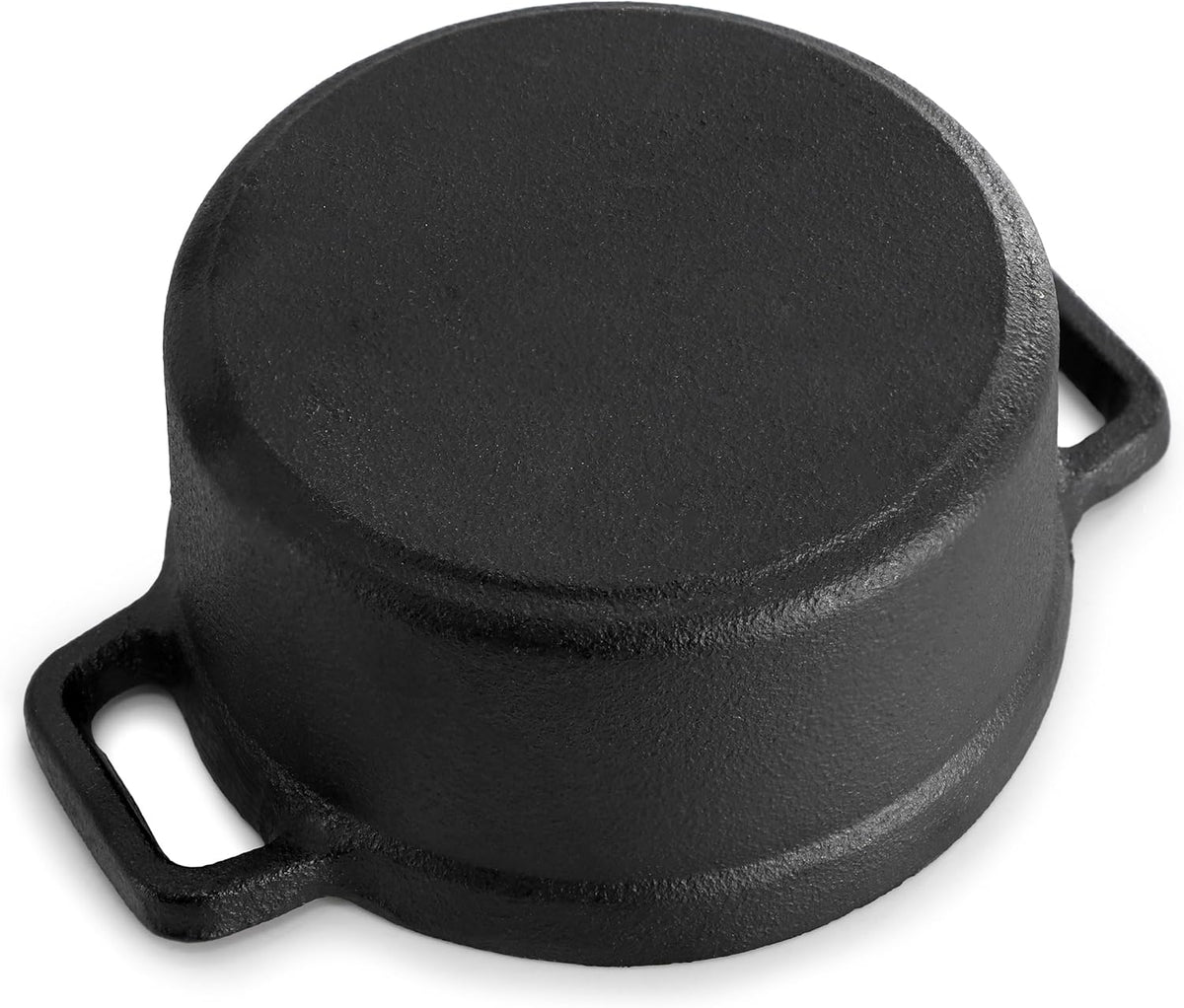 MegaChef Cast Iron Mini Dutch Oven - 8 Ounce Cookware with Wood Tray | Versatile Bakeware & Serveware Set