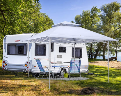MASTERCANOPY 13x13 Pop-Up Canopy Tent Instant Shelter Outdoor Canopy with Wheeled Bag, White