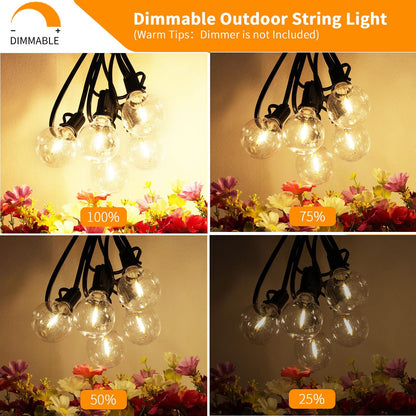 Svater Outdoor String Lights 300 FT, Patio Lights Outside with 156 G40 Shatterproof LED Bulbs, Waterproof Hanging Globe Lighting for Bistro Backyard Cafe Market, Warm White 2700K（3 x 100 FT）