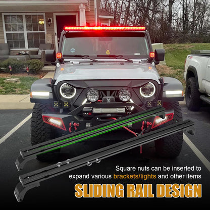 Z8 400 LBS Roof Rack Cross Bars with Sliders Compatible with Jeep Wrangler JL 2018-2025, Adjustable Tracks, Includes Tie-Down Rings and Square Nuts – Ideal for Roof Tent, Luggage, and Accessories