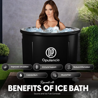 Opulencio Portable Sauna and Cold Plunge Combo - Spacious at Home Sauna Box with Ice Tub, Portable Steam Sauna Tent with 3L Steamer, Fast Heating with 9 Levels, Chair, Remote, 5.9' x 2.9' x 2.9'