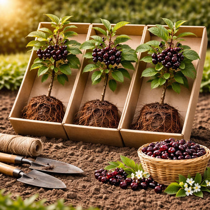 3 Chokecherry Tree Live Plants (Prunus virginiana) – Hardy Native Fruit Shrub – Edible Dark Red Berries – Fast Growing Outdoor Landscaping Plant – Well Rooted Ft Starter Plant