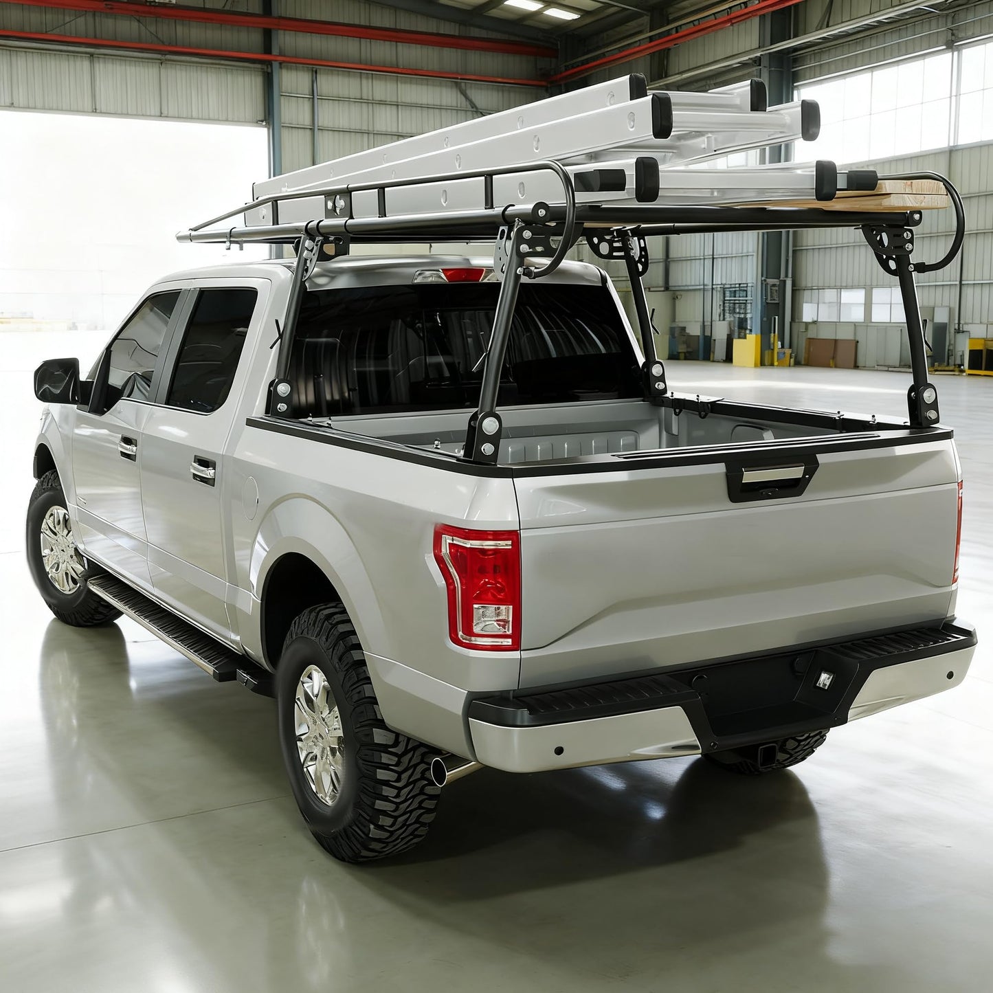 ALMULOO Adjustabl Truck Ladder Rack 60" W x 138" L x 34" H Universal Truck Pickup Bed Contractor Rack Heavy Duty Steel Lumber Utility Kayak Rack 1000lbs