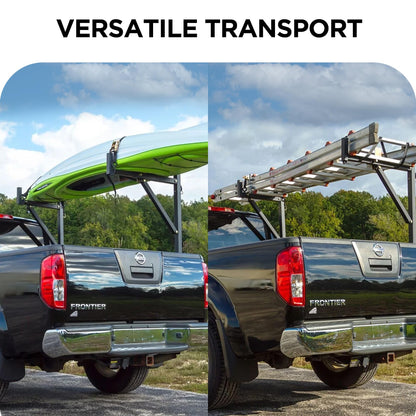 Rockland Extendable Truck Ladder Rack, 39" x 7" x 51.2", 250 LBS Capacity, Steel Truck Rack with Adjustable arm from 19" - 32", Ladder Rack for Truck