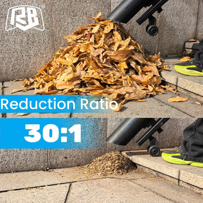 RB 40V Leaf Blower and Vacuum Combo - Powerful Cordless Leaf Vacuum Mulcher with 4.0Ah Battery, 30:1 Mulching, 12L Bag, Adjustable Handle