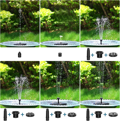 AISITIN Solar Garden Fountain - 3.5W Floating Pump with 6 Nozzles for Bird Bath & Aquarium (1 Piece)