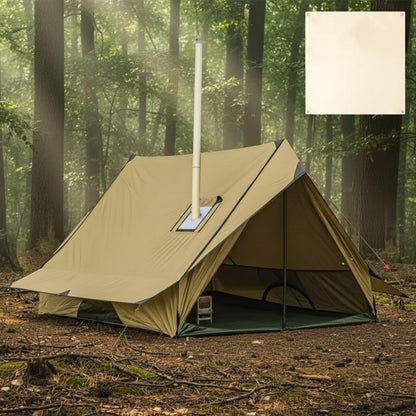 Soulchen Hot Tent with Stove Jack for 2-3 Person Camping, Waterproof Lightweight Bushcraft Tent for Hiking, Backpacking, Outdoor Fishing & Shelter with Poles Stakes & Fireproof Mat