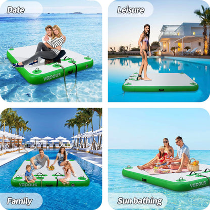 vapaus Inflatable Floating Dock with Electric Air Pump Bundle – Versatile Water Platform with Quick Inflation for Outdoor Fun