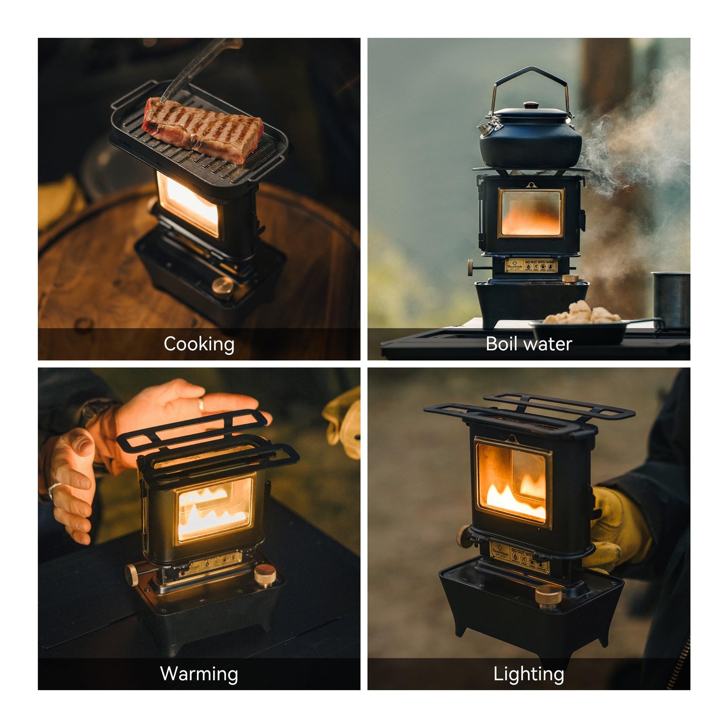 Thous Winds Camping Oil Lantern, Portable Stove, Retro Silver, Model TW6008-V