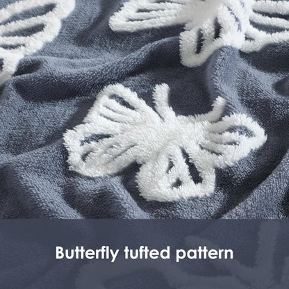 ClevaHome Super Soft Butterfly Pattern Throw Blanket - Ultra Cozy Warmth, Plush Fleece for All Seasons, Decorative and Comfortable, 50x60 inches
