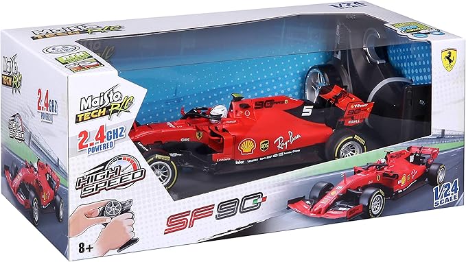 Maisto Tech Premium High-Performance R/C F1 Ferrari SF90 Leclerc Super Car - 2.4 GHZ - 1:24 Scale
