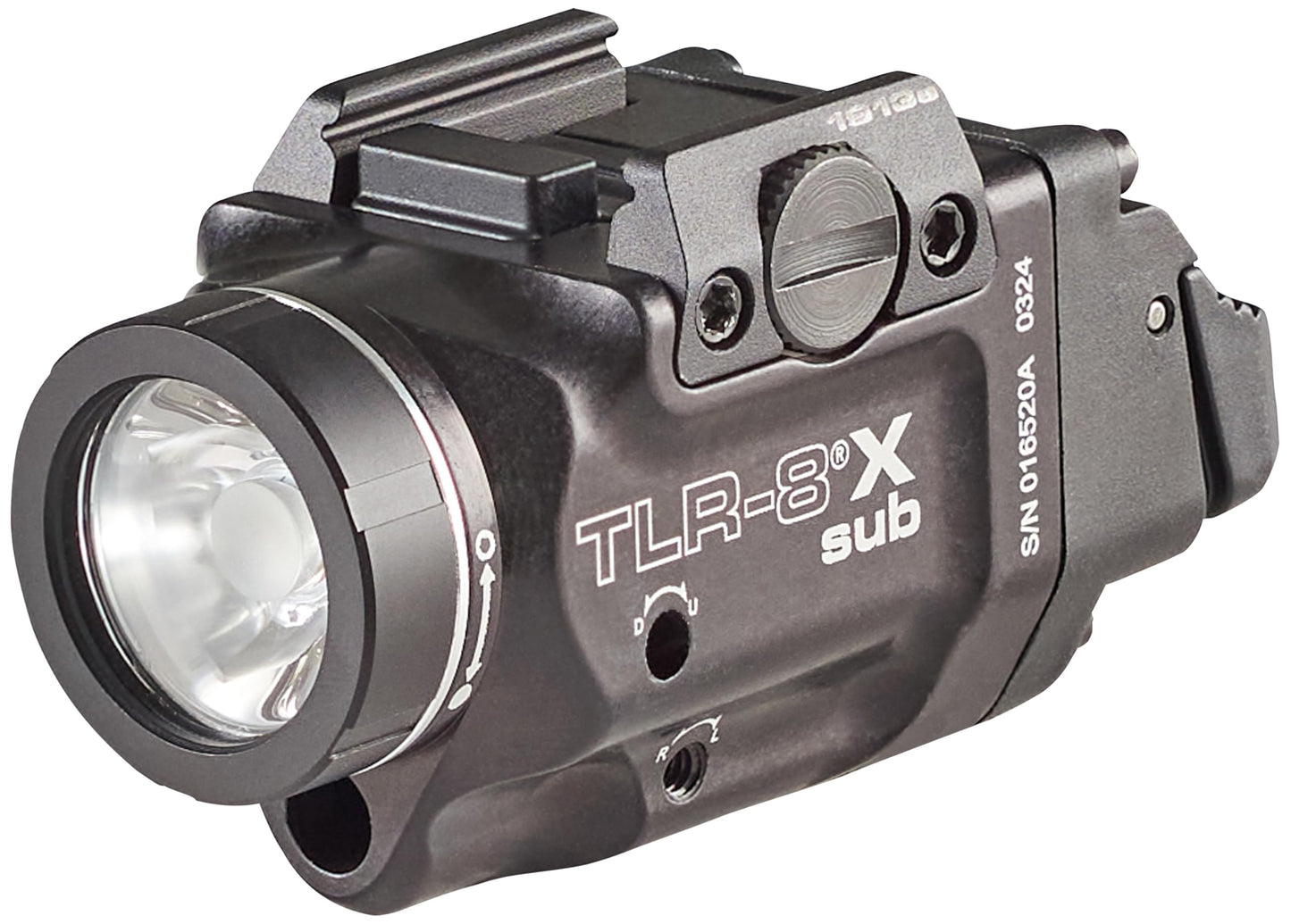 Streamlight 69418 TLR-8 X sub 500-Lumen Rail-Mounted Tactical Weapon Light with Integrated Red Aiming Laser Exclusively for 1913 Short Models Only, Black