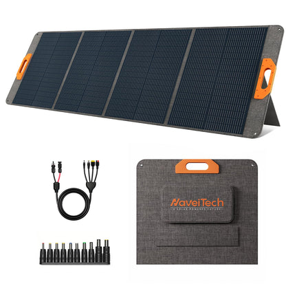 NaveiTech 200W Portable Solar Panel, 25% High Efficiency Foldable Solar Panel Charger for Power Station, for Power Station, with Sturdy Kickstands, Fast Setup for Camping, RV, Pickup, Marine Off-Grid