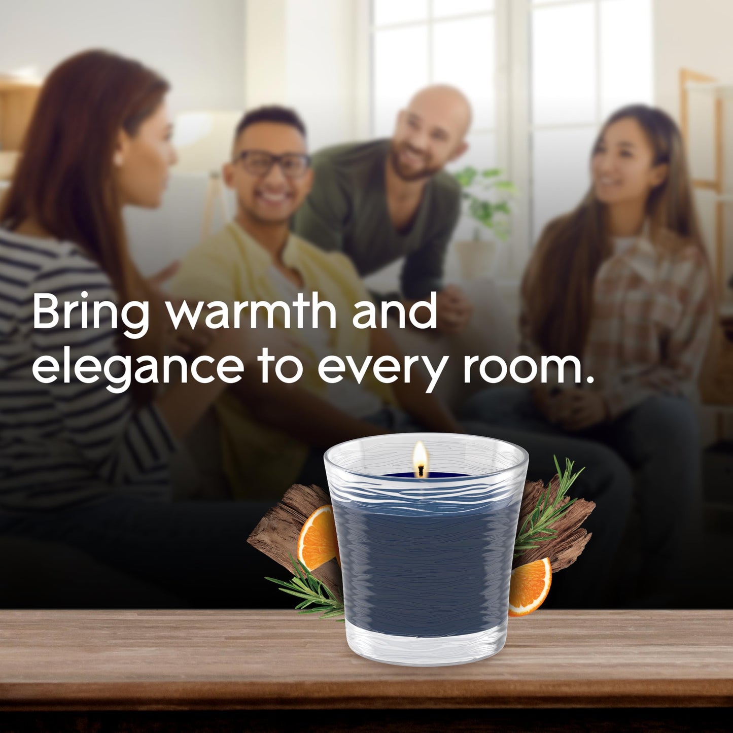 Glade 1-Wick Scented Candle Jar, Smooth Bourbon & Oak, Air Freshener Infused with Essential Oils, 4.08 Oz
