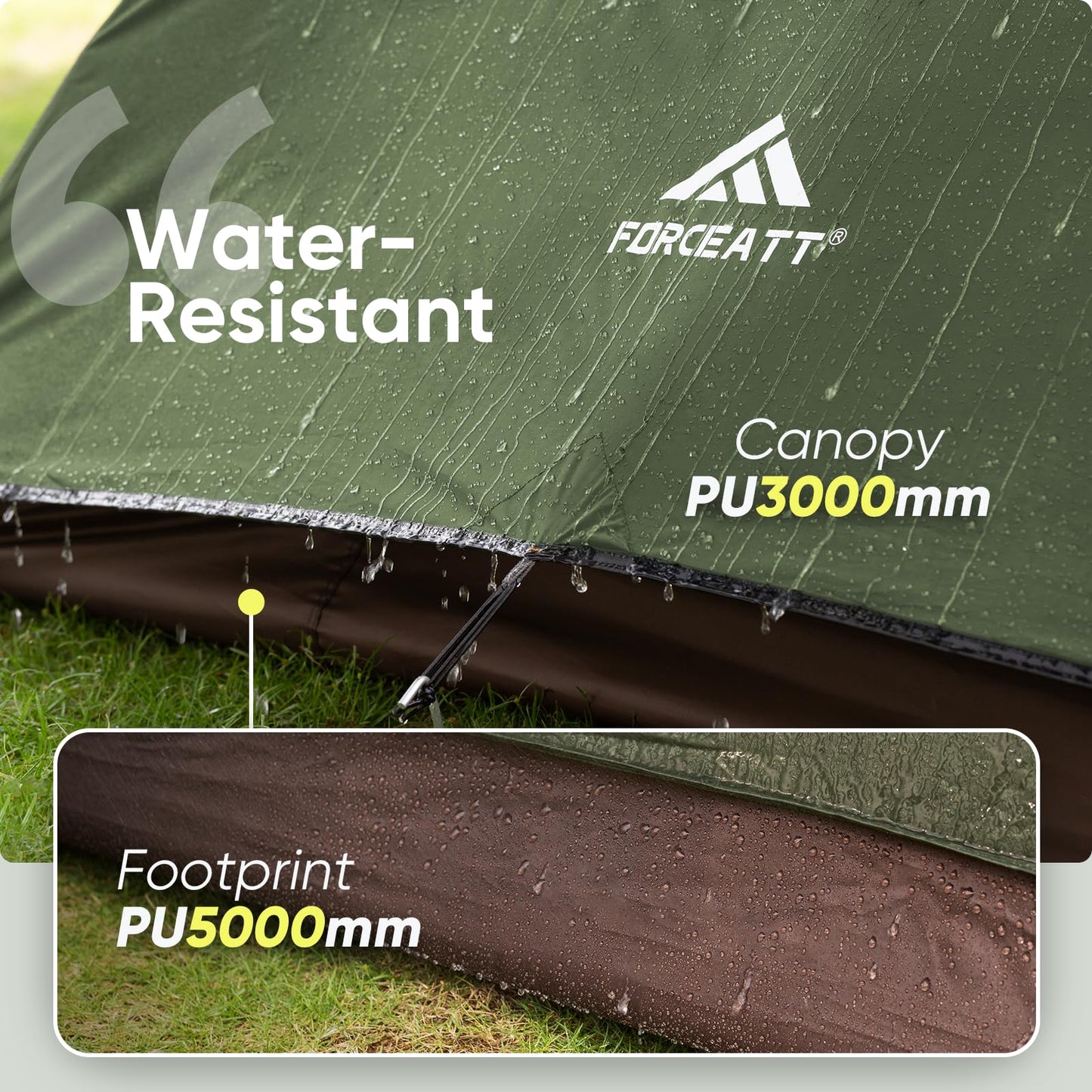 Forceatt 4 Person Camping Tent, Professional Waterproof & Windproof. Lightweight Backpacking Tent Suitable for Camping,Hiking, Outdoor, Mountaineering and Travel