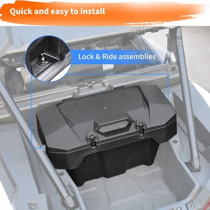 SAUTVS UTV 82 QT Forward Cargo Box for Polaris RZR XP 1000/ XP 4 1000 2024 2025 2026 Accessories, Poly Water Resistant 82QT Forward Cargo Storage Bin, Replace OEM #2889611