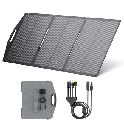 BigBlue 150W Portable Solar Panels with Kickstands, IP68 Waterproof Solar Charger with MC-4/XT60 for Power Station, 25% Conversion Efficiency, Camping Essentials, Foldable Solar Panel for RV Life