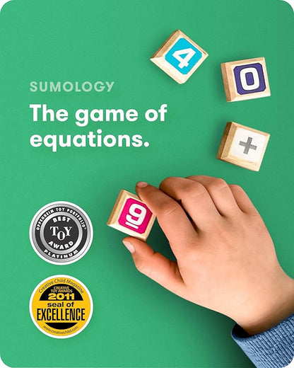 SimplyFun Sumology Math Game - One of The Most Fun Math Games for Kids Ages 8-12 - Practice Addition Subtraction Multiplication and Division - 2 or More Players or Play in Teams!