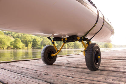 Suspenz Stowable Kayak Carrier Cart, SK Trailer Cart with Airless Wheels and Straps, Yellow, (22-1166)