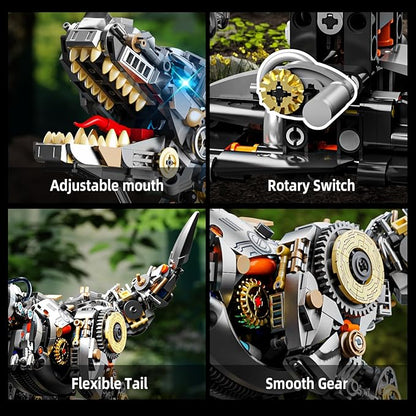 Ideas Mechanical Tyrannosaurus Building Set with Light Creative Jurassic T-Rex Animal Toy for Home Office Decor Compatible with Lego Dinosaur Gift for Adult Teens Boys 8-12(1268 PCS)