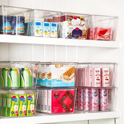 Vtopmart Clear Stackable Storage Bins - 6 Pack Large Plastic Containers with Lids for Pantry & Closet Organization