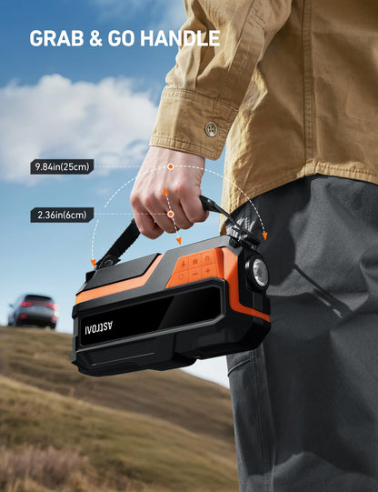 AstroAI Jump Starter with Air Compressor, Car Battery Jump Starter Portable with 150PSI Cordless Auto-Shutoff Tire Inflator, 12V Battery Charger Booster (Gold)