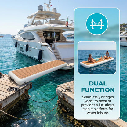 AIRMAT FACTORY Inflatable Gangway for Boats and Yachts, Durable, Quick - Inflating, Non-Slip Surface, Portable Inflatable Floating Dock Ramp, Easy Setup for Marine Use