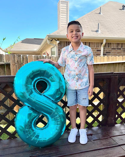9 Balloon, Blue Number Balloons 40 Inch, 9th Giant Birthday Decorations for Boys Girls, 19th 29th Blue Party Decorations Supplies, Number 9 Balloon