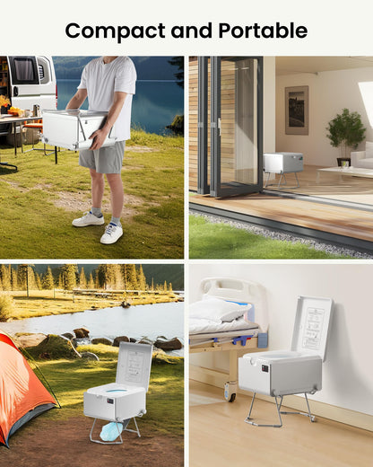 Modiwell Smart Dry Flush Toilet [Odorless, One-click Automatic Waste Disposal, Self Contained] Portable Waterless Toilet for RV, Car Travel, Vans, Boats, Tiny Homes, Campsite - Loo Seal Series