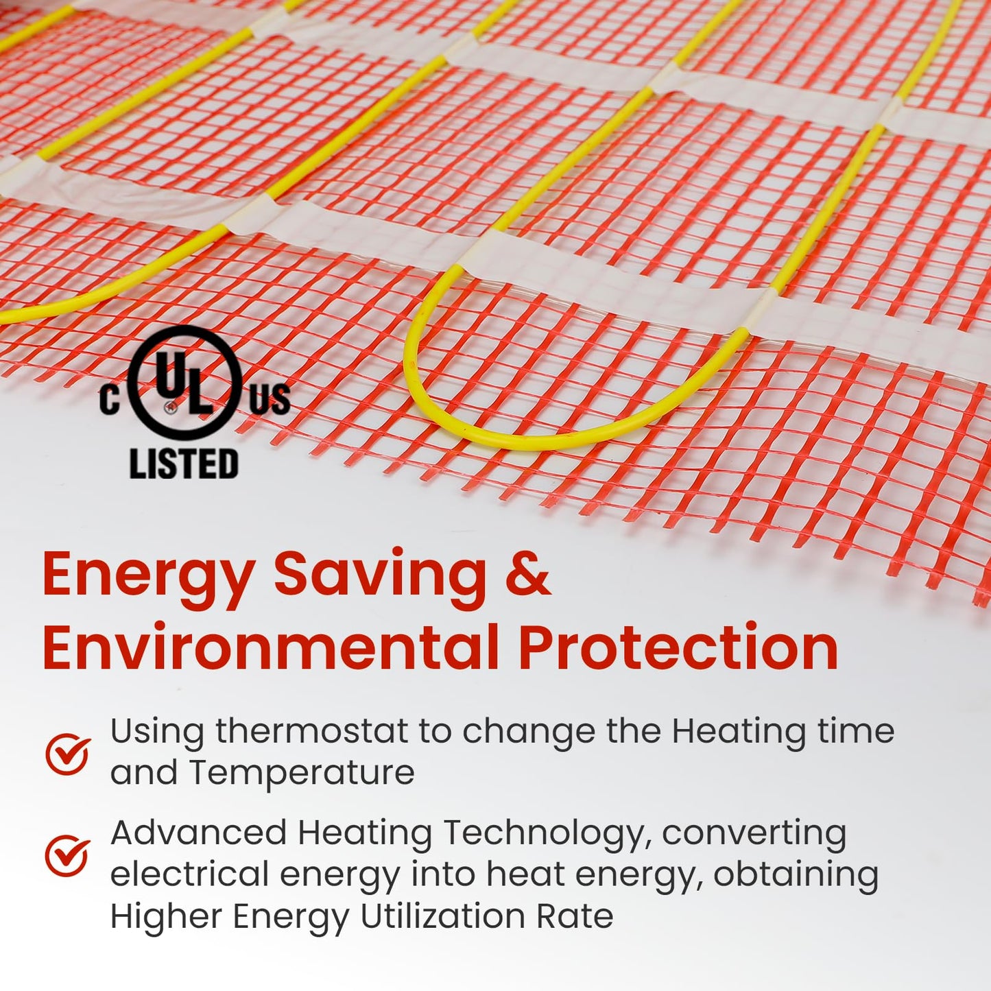 80 sqft HEATIT Warmmat Electric Radiant Self-adhesive Floor Heat Heating System