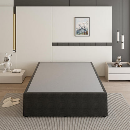 Cieemine 18 Inch Full Size Bed Frame with Black Bed Cover, Metal Bed Frame Full Size No Box Spring Needed, Heavy Duty Mattress Foundation, Easy Assembly, Noise Free